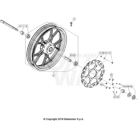VUE ECLATEE ROUE AVANT BETA...